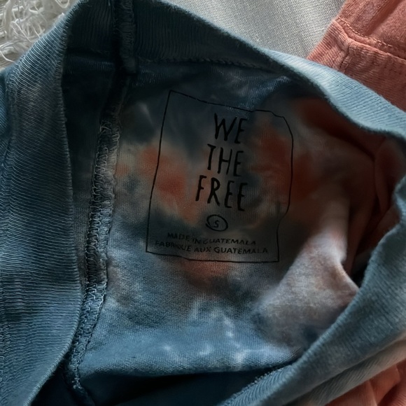 NWOT FREE PEOPLE We The Free orange & blue long sleeve mock neck tie dye small - Picture 4 of 5